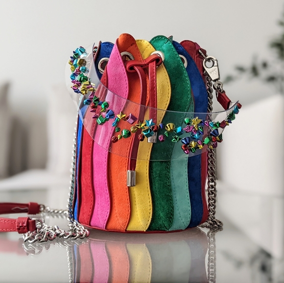 Christian Louboutin Handbags - Christian Louboutin Suede Rainbow Marie Jane Bucket Bag